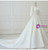 White Satin Backless 3/4 Sleeve Wedding Dress With Big Bow