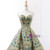 Vintage Green Ball Gown Gold Appliques Sweetheart Wedidng Dress