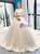 White V-neck Ball Gown Tulle Appliques Long Sleeve Wedding Dress