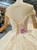 Light Champagne Tulle Sequins Appliques Backless With Beading Wedding Dress
