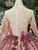 Red Sequins Long Sleeve High Neck Floor Length Wedding Dress With Beading