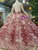 Red Sequins Long Sleeve High Neck Floor Length Wedding Dress With Beading