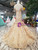 Champagne Mermaid Lace Appliques Cap Sleeve Backless Wedding Dress