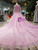 Purple Tulle Sequins Bling Bling Long Sleeve Wedding Dress With Appliques