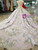 Purple Ball Gown See Through V-neck Sexy Back Appliques Haute Couture Wedding Dresses