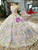 Purple Ball Gown See Through V-neck Sexy Back Appliques Haute Couture Wedding Dresses