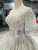 Silver Gray Sequins Bateau Neck Butterfly Sleeve Wedding Dress With Appliques