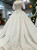 Silver Gray Sequins Bateau Neck Butterfly Sleeve Wedding Dress With Appliques