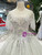 Silver Gray Sequins Bateau Neck Butterfly Sleeve Wedding Dress With Appliques