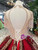 Luxury Red Ball Gown Sequins Bling Bling Backless With Beading Dress With Long Train