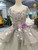 Silver Gray Tulle Lace Appliques Cap Sleeve Wedding Dress With Beading