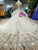 Silver Gray Tulle Lace Appliques Cap Sleeve Wedding Dress With Beading