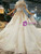 Champagne Ball Gown Tulle Sequins Off The Shoulder Beading Wedding Dress