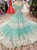 Green Ball Gown Tulle Appliques Off The Shoulder Wedding Dress With Beading