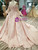 Pink Ball Gown Satin Appliques off The Shoulder Wedding Dress