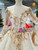 Ball Gown Lace Appliques See Through V-neck Long Sleeve Wedding Dress With Beading