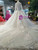 Ball Gown Tulle Appliques Long Sleeve Beading Wedding Dress With Train