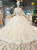 Champagne Ball Gown Tulle Lace Short Sleeve Off The Shoulder Wedding Dress