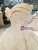 Light Champagne Tulle Lace Appliques Off The Shoulder Beading Wedding Dress With Beading