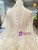 Champagne Tulle Sequins Bling Bling High Neck Long Sleeve Wedding Dress With Beading