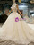 Light Champagne Tulle Sequins Sweetheart Beading Wedding Dress With Long Train