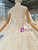 Light Champagne Tulle Sequins Sweetheart Beading Wedding Dress With Long Train