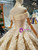 Silver Gold Sequins Appliques Off The Shoulder Floor Length Wedding Dress