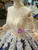 Royal Blue Sequins Appliques High Neck Long Sleeve Wedding Dress