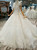 Ball Gown Lace Appliques High Neck Cap Sleeve With Beading Wedding Dress