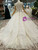 Ball Gown Lace Appliques High Neck Cap Sleeve With Beading Wedding Dress