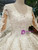Ball Gown Tulle Lace Appliques Long Sleeve Bateau Wedding Dress With Beading
