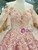 Pink Tulle Sequins Bling Bling Appliques Off The Shoulder Wedding Dress
