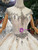 Light Champagne Tulle Sequins High Neck Cap Sleeve Backless Wedding Dress With Crystal