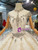 Light Champagne Tulle Sequins High Neck Cap Sleeve Backless Wedding Dress With Crystal