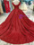 Gorgeous Red Ball Gown Sequins Off The Shoulder Wedding Dress