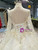 Light Champagne Tulle Sequins High Neck Long Sleeve Backless Wedding Dress