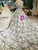 Silver Gray Ball Gown Off The Shoulder Wedding Dress With Little Train