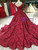 Elegant Red Ball Gown Off The Shoulder Wedding Dress With Train