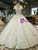 White Ball Gown Lace Appliques Off The Shoulder Floor Length Wedding Dress