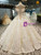 Champagne Ball Gown Pink Embroidery Appliques off The Shoulder Beading Wedding Dress