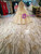 Champagne Gold Sequins Bling Bling Spaghetti Straps Long Sleeve Wedding Dress With Beading