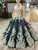 Dark Green Sequins Appliques Off The Shoulder Wedding Dress With Beading