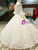 White Ball Gown Sequins Lace Appliques Off The Shoulder Long Sleeve Wedding Dress With Beading