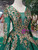 Green Ball Gown Sequins Gold Sequins Appliques Long Sleeve Wedding Dress