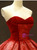 Red Ball Gown Sweetheart Lace Sequins Long Sweet 16 Prom Dress