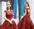 Burgundy Sequins Ball Gown Cap Sleeve Backless Prom Dress