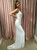 White Sequin Sheath Spahgetti Straps Backless Long Prom Dress