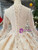 Champagne Lace V-neck Long Sleeve Haute Couture Wedding Dresses With Beading