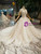 Champagne Ball Gown Sequins Lace Appliques Off The Shoulder Wedding Dress
