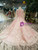 Pink Ball Gown Tulle Long Sleeve Lace Appliques Wedding Dress With Beading